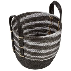 Panière bicolore avec anse petit et grand modèle x2