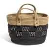 Panière bi-matière noire et naturelle Ø 26 cm