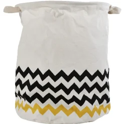Panière blanche motif zigzag