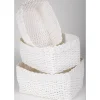 Panière blanche tressée x3