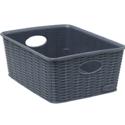 Panière bleue effet tressé 3,5 L