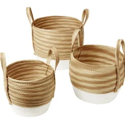 Panière Bora blanc naturel Ø23 x H22 cm