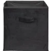 Panière Box Cube effet velours 31x29x31cm noir