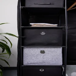 Panière Box Cube effet velours 31x29x31cm noir