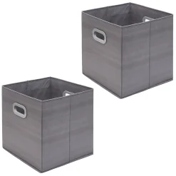 Panière Box Cube en carton revêtement tissu x2