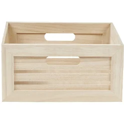 Panière Box Cube rectangulaire bois naturel Box Cube