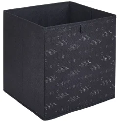 Panière Box Cube symbole traits horizontaux noirs et blanc 31x29x31cm