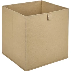 Panière Box Cube unie beige 31x29x31cm