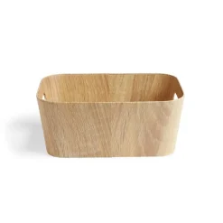 Panière carton et papier imitation bois 26x18xH11cm