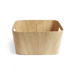 Panière carton et papier imitation bois 30x30xH15cm