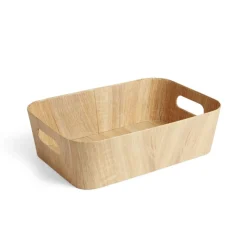 Panière carton et papier imitation bois 37x26xH11cm