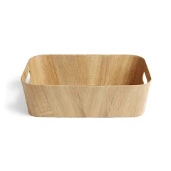 Panière carton et papier imitation bois 37x26xH11cm