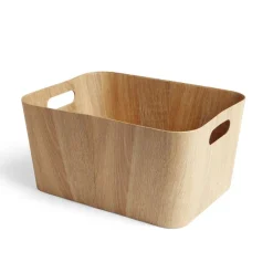 Panière carton et papier imitation bois 40x30xH20cm