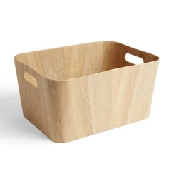 Panière carton et papier imitation bois 40x30xH20cm