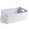 Panière coton effet feutrine 39x30,5x17cm gris