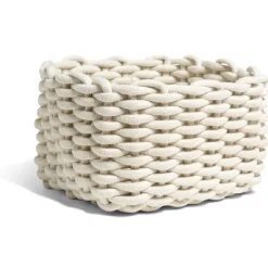 Panière écrue tressée