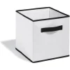 Panière cube blanche contour noir
