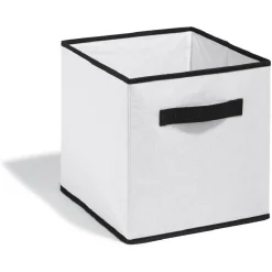 Panière cube blanche contour noir