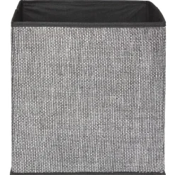 Panière cube de rangement effet papier noir