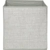 Panière cube de rangement effet papier gris