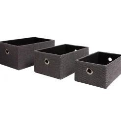 Panière déco encastrable noir x3