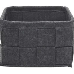 Panière déco feutrine tressée gris anthracite x4