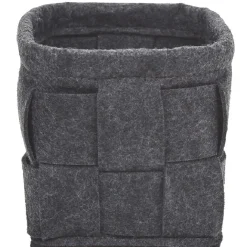 Panière déco feutrine tressée gris anthracite x4