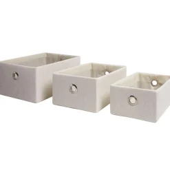 Panière déco pliable blanche X3
