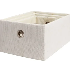 Panière déco pliable blanche X3