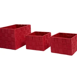 Panière déco rouge X3