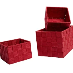 Panière déco rouge X3