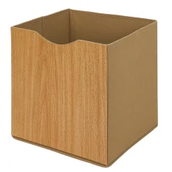 Panière de rangement Box Cube effet bois