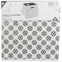 Panière de rangement carré Box Cube x2