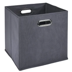 Panière de rangement carrée poignée métallique x2