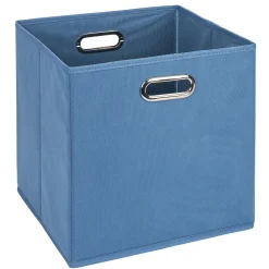 Panière de rangement carrée poignée métallique x2