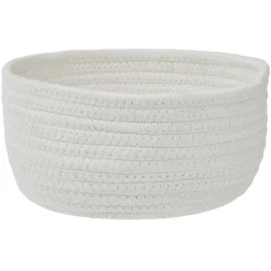 Panière de rangement coton blanc Ø22xH11cm