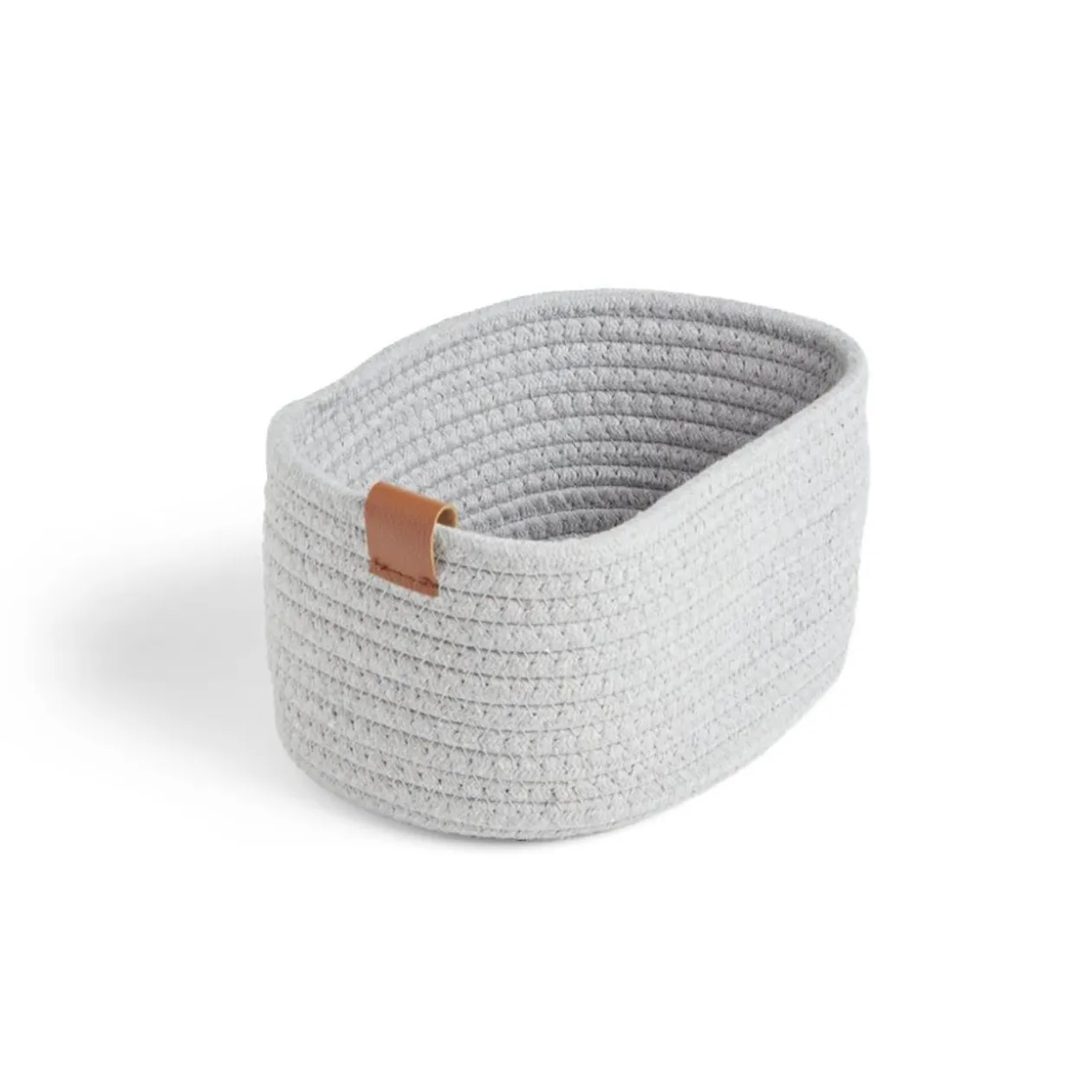 Panière de rangement coton tressé rose 22x16xH11cm - petit modèle