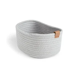 Panière de rangement coton tressé rose 22x16xH11cm - petit modèle