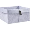Panière de rangement feutrine gris 25x25xH18cm