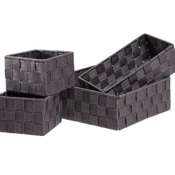 Panière de rangement grise X4