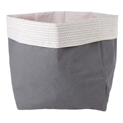 Panière de rangement grise et blanche