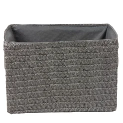 Panière de rangement grise effet tressé x3