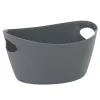 Panière de rangement ovale plastique gris