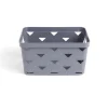 Panière de rangement plastique gris 29,5x21,5xH16cm - modèle moyen