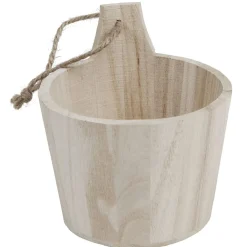 Panière de rangement ronde à poser ou à suspendre en bois