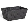 Panière de rangement tissu tressé noir 21,5x14xH10cm