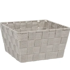 Panière de rangement tressée grise clair taille L