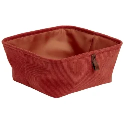 Panière de rangement velours Marron - 31x31xH15 cm