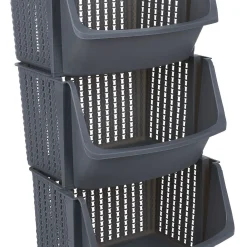 Panière de rangement x3 gris