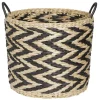 Panière design chevrons noir naturel Ø35xH30 cm - ZEBRA